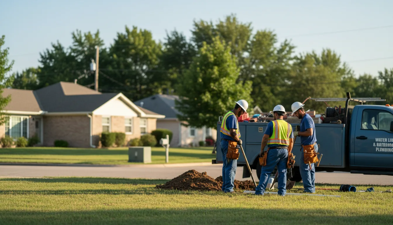 Residential water line and bathroom plumbing service in Mobeetie, TX